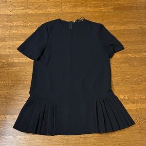 Zara Black Pleated-Hem Mini Dress